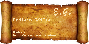 Endlein Géza névjegykártya