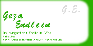 geza endlein business card